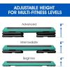 Yes4All 18.9″ Aerobic Exercise Step Platform with 2 Risers, Adjustable Height Workout Stepper 3″ 5.1″ for Home Gym(H. /Black)