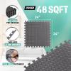Yes4All 24SQFT-120SQFT Puzzle Exercise Mat for Home Gym, EVA Interlocking Foam Floor Tiles with Border for Workout Equipment(Black & Gray)