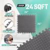 Yes4All 24SQFT-120SQFT Puzzle Exercise Mat for Home Gym, EVA Interlocking Foam Floor Tiles with Border for Workout Equipment(Black)