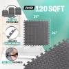 Yes4All 24SQFT-120SQFT Puzzle Exercise Mat for Home Gym, EVA Interlocking Foam Floor Tiles with Border for Workout Equipment(Grey)