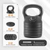 Yes4All Adjustable Kettlebell Set, 20–40 LB Weight Set, Solid Cast Iron Handle with Spacer Disks & Secure Lock, Space-Saving Kettlebell for Home Gym Strength Training, Black(20lbs)