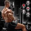 Yes4All Cable Machine Attachment, Double D Handle & Tricep Rope Cable Attachment, Weight Machine Accessories Load 880 LB for Home Gym(F. Double Row Rotate Chrome)