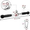 Yes4All Cable Machine Attachment, Double D Handle & Tricep Rope Cable Attachment, Weight Machine Accessories Load 880 LB for Home Gym(H. Metal rotating bar rubber chrome)