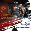 Yes4All Cable Machine Attachment, Row Handles, Tricep Rope, Straight Bar, V Bar, LAT Pulldown Accessories Load 880 LB for Home Gym(B. Single Combo: For 2 inch Olympic Plates)