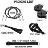 Yes4All Cable Machine Attachment, Row Handles, Tricep Rope, Straight Bar, V Bar, LAT Pulldown Accessories Load 880 LB for Home Gym(C. (Black) Full Combo: For 2 inch Olympic Plates)