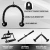 Yes4All Cable Machine Attachment, Row Handles, Tricep Rope, Straight Bar, V Bar, LAT Pulldown Accessories Load 880 LB for Home Gym(H. (Black) Tricep Rope + Double D + Straight Bar + V Bar + Single D)