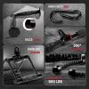 Yes4All Cable Machine Attachment, Row Handles, Tricep Rope, Straight Bar, V Bar, LAT Pulldown Accessories Load 880 LB for Home Gym(I.(Black) Cable Attachments Full Accessories Set)