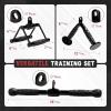 Yes4All Cable Machine Attachment, Row Handles, Tricep Rope, Straight Bar, V Bar, LAT Pulldown Accessories Load 880 LB for Home Gym(I.(Black) Cable Attachments Full Accessories Set)