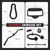 Yes4All Cable Machine Attachment, Row Handles, Tricep Rope, Straight Bar, V Bar, LAT Pulldown Accessories Load 880 LB for Home Gym(K.(Black) Cable Attachments Accessories Set with Curl Lat Pulldown Bar 30″)