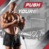 Yes4All Cable Machine Attachment, Row Handles, Tricep Rope, Straight Bar, V Bar, LAT Pulldown Accessories Load 880 LB for Home Gym(L. (Chrome) Tricep Rope + Straight Bar)