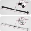 Yes4All Cable Machine Attachment, Row Handles, Tricep Rope, Straight Bar, V Bar, LAT Pulldown Accessories Load 880 LB for Home Gym(L. (Chrome) Tricep Rope + Straight Bar)