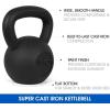 Yes4All Cast Iron Kettlebell, Strength Training Kettlebells 5-80 Lb (5,10,15,20,25,30,35,40,45,50,60,70,80 Lb) for Full Body Workout, Push up, Strength Training – Single & Kettlebell Set of 2 for Men(J.Black 50lbs)