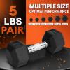 Yes4All Chrome/Rubber Grip Encased Hex Dumbbells – Hand Weights With Anti-Slip 10-30 LBS Pair(A. 05lbs – Pair)