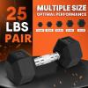 Yes4All Chrome/Rubber Grip Encased Hex Dumbbells – Hand Weights With Anti-Slip 10-30 LBS Pair(E. 25lbs – Pair)