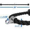 Yes4All Deluxe Tricep Rope Cable Attachment, 27 & 36 inch with 4 Colors, Exercise Machine Attachments Pulley System Gym Pull Down Rope with Carabiner(B. 36″ Black)