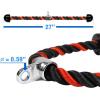 Yes4All Deluxe Tricep Rope Cable Attachment, 27 & 36 inch with 4 Colors, Exercise Machine Attachments Pulley System Gym Pull Down Rope with Carabiner(D. 27″ Red Black)