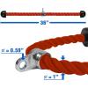 Yes4All Deluxe Tricep Rope Cable Attachment, 27 & 36 inch with 4 Colors, Exercise Machine Attachments Pulley System Gym Pull Down Rope with Carabiner(E. 36″ Red)