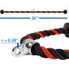 Yes4All Deluxe Tricep Rope Cable Attachment, 27 & 36 inch with 4 Colors, Exercise Machine Attachments Pulley System Gym Pull Down Rope with Carabiner(F. 36″ Red Black)