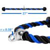 Yes4All Deluxe Tricep Rope Cable Attachment, 27 & 36 inch with 4 Colors, Exercise Machine Attachments Pulley System Gym Pull Down Rope with Carabiner(G. 27″ Blue Black)
