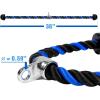 Yes4All Deluxe Tricep Rope Cable Attachment, 27 & 36 inch with 4 Colors, Exercise Machine Attachments Pulley System Gym Pull Down Rope with Carabiner(H. 36″ Blue Black)