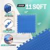 Yes4All EVA Interlocking Mats, Puzzle Floor Tiles, Foam Floor Padding with Border for Furniture, Home Space, Living Room, Garage 11,15,32,99 SQFT(Blue)