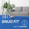 Yes4All EVA Interlocking Mats, Puzzle Floor Tiles, Foam Floor Padding with Border for Furniture, Home Space, Living Room, Garage 11,15,32,99 SQFT(Blue)