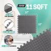 Yes4All EVA Interlocking Mats, Puzzle Floor Tiles, Foam Floor Padding with Border for Furniture, Home Space, Living Room, Garage 11,15,32,99 SQFT(Grey)