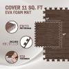 Yes4All EVA Interlocking Mats, Puzzle Floor Tiles, Foam Floor Padding with Border for Furniture, Home Space, Living Room, Garage 11,22,32 SQFT(B. Oak Wood Dark)