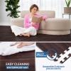 Yes4All EVA Interlocking Mats, Puzzle Floor Tiles, Foam Floor Padding with Border for Furniture, Home Space, Living Room, Garage 11,22,32 SQFT(D. Walnut Wood Dark)