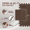 Yes4All EVA Interlocking Mats, Puzzle Floor Tiles, Foam Floor Padding with Border for Furniture, Home Space, Living Room, Garage(G. 48 Square Feet (12 Tiles) – Dark Oak Wood)