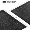 Yes4All Heavy Duty 100% High Density Rubber Floor Tiles Interlocking Mat- 6 Pcs 24 SQFT, Black Blue(Gray Dot)