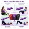 Yes4All High-Density EPP Half Round Back Roller Foam, Exercise Foam Roller for Yoga, Pilates & Stretching – 12, 18, 24, 36 inch(Purple)