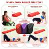 Yes4All High-Density EPP Half Round Back Roller Foam, Exercise Foam Roller for Yoga, Pilates & Stretching – 12, 18, 24, 36 inch(Red Snow)