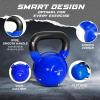 Yes4All Kettlebell, 5-100 LB Vinyl Coated Cast Iron Strength Training Kettlebells for Home Gym Exercises, Fitness, Full Body Workout Equipment, Push Ups, and Grip Strength(L. 55LB – Dark Blue)