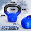 Yes4All Kettlebell, 5-100 LB Vinyl Coated Cast Iron Strength Training Kettlebells for Home Gym Exercises, Fitness, Full Body Workout Equipment, Push Ups, and Grip Strength(B. 10LB – Dark Blue)