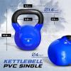 Yes4All Kettlebell, 5-100 LB Vinyl Coated Cast Iron Strength Training Kettlebells for Home Gym Exercises, Fitness, Full Body Workout Equipment, Push Ups, and Grip Strength(K. 50LB – Dark Blue)