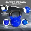 Yes4All Kettlebell, 5-100 LB Vinyl Coated Cast Iron Strength Training Kettlebells for Home Gym Exercises, Fitness, Full Body Workout Equipment, Push Ups, and Grip Strength(M. 60LB – Dark Blue)
