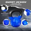Yes4All Kettlebell, 5-100 LB Vinyl Coated Cast Iron Strength Training Kettlebells for Home Gym Exercises, Fitness, Full Body Workout Equipment, Push Ups, and Grip Strength(C. 15LB – Dark Blue)