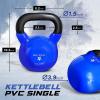 Yes4All Kettlebell, 5-100 LB Vinyl Coated Cast Iron Strength Training Kettlebells for Home Gym Exercises, Fitness, Full Body Workout Equipment, Push Ups, and Grip Strength(I. 45LB – Dark Blue)
