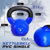 Yes4All Kettlebell, 5-100 LB Vinyl Coated Cast Iron Strength Training Kettlebells for Home Gym Exercises, Fitness, Full Body Workout Equipment, Push Ups, and Grip Strength(D. 20LB – Dark Blue)