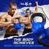 Yes4All Kettlebell, 5-100 LB Vinyl Coated Cast Iron Strength Training Kettlebells for Home Gym Exercises, Fitness, Full Body Workout Equipment, Push Ups, and Grip Strength(D. 20LB – Dark Blue)