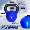 Yes4All Kettlebell, 5-100 LB Vinyl Coated Cast Iron Strength Training Kettlebells for Home Gym Exercises, Fitness, Full Body Workout Equipment, Push Ups, and Grip Strength(L. 55LB – Dark Blue)
