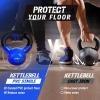 Yes4All Kettlebell, 5-100 LB Vinyl Coated Cast Iron Strength Training Kettlebells for Home Gym Exercises, Fitness, Full Body Workout Equipment, Push Ups, and Grip Strength(S. 90LB – Dark Blue)