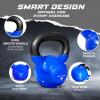 Yes4All Kettlebell, 5-100 LB Vinyl Coated Cast Iron Strength Training Kettlebells for Home Gym Exercises, Fitness, Full Body Workout Equipment, Push Ups, and Grip Strength(G. 35LB – Dark Blue)