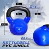 Yes4All Kettlebell, 5-100 LB Vinyl Coated Cast Iron Strength Training Kettlebells for Home Gym Exercises, Fitness, Full Body Workout Equipment, Push Ups, and Grip Strength(E. 25LB – Dark Blue)