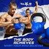 Yes4All Kettlebell, 5-100 LB Vinyl Coated Cast Iron Strength Training Kettlebells for Home Gym Exercises, Fitness, Full Body Workout Equipment, Push Ups, and Grip Strength(G. 35LB – Dark Blue)