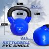 Yes4All Kettlebell, 5-100 LB Vinyl Coated Cast Iron Strength Training Kettlebells for Home Gym Exercises, Fitness, Full Body Workout Equipment, Push Ups, and Grip Strength(F. 30LB – Dark Blue)