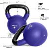 Yes4All Kettlebell, 5-65 LB Neoprene Coated Cast Iron Kettlebells, Wide Grip Handle & Flat Bottom for Swings, Squats, Deadlifts, Push Ups & Full Body Training at Home Gym – Single & Set(N. 60LB – Dark Green)