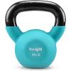 Yes4All Kettlebell, 5-65 LB Neoprene Coated Cast Iron Kettlebells, Wide Grip Handle & Flat Bottom for Swings, Squats, Deadlifts, Push Ups & Full Body Training at Home Gym – Single & Set(Q. 10lb + 15lb + 20lb)