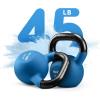 Yes4All Kettlebell, 5-65 LB Neoprene Coated Cast Iron Kettlebells, Wide Grip Handle & Flat Bottom for Swings, Squats, Deadlifts, Push Ups & Full Body Training at Home Gym – Single & Set(J. 45LB – Skydiver)
